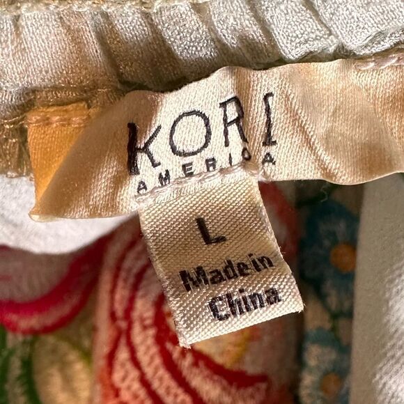 Kori America off the shoulder embroidered dress with pockets. Size Large - Picture 4 of 6